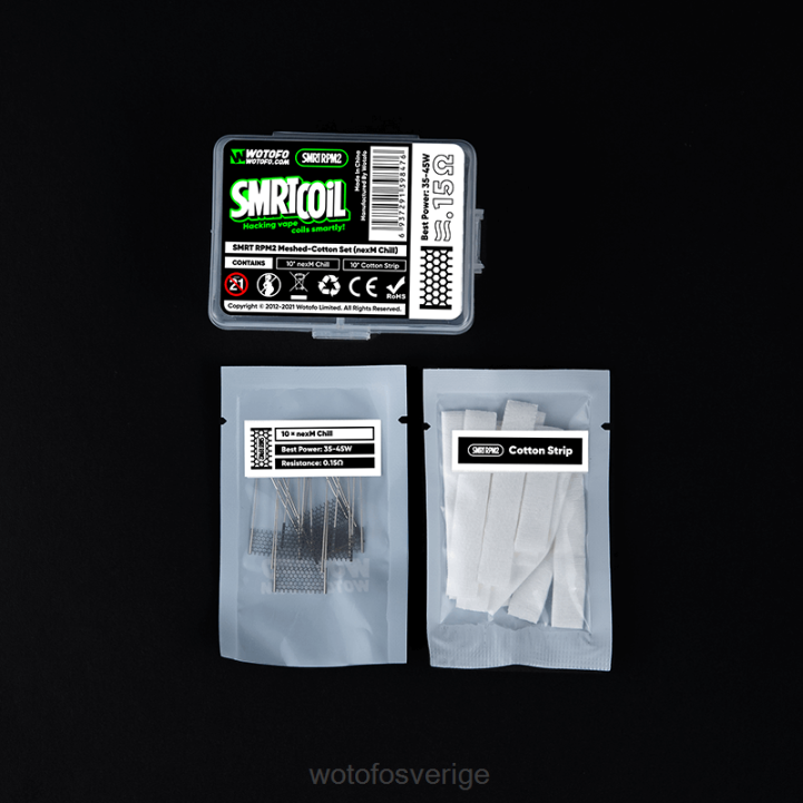 Wotofo SMRT rpm2 mesh-bomullsset nexmesh kyla 44FJ351 Wotofo Sverige