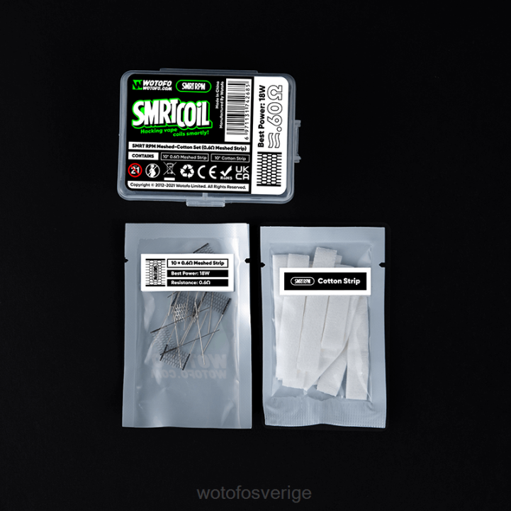 Wotofo SMRT rpm mesh-bomull set 0,4ohm mesh+bomull 44FJ349 Wotofo Vape Review
