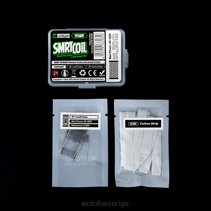 Wotofo SMRT v8 baby mesh-bomull set nexmesh kyla 44FJ352 Wotofo Stockholm
