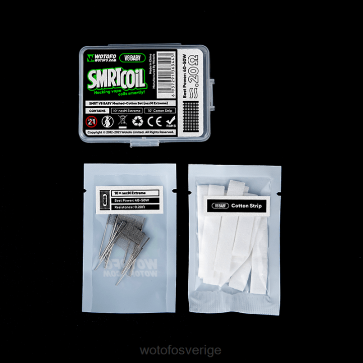 Wotofo SMRT v8 baby mesh-bomull set nexmesh kyla 44FJ352 Wotofo Stockholm